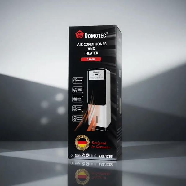 Мобільний кондиціонер без повітроводу з пультом керування Domotec 3500W Переносний кондиціонер-зволожувач кліматизатор зима-літо 54366 фото